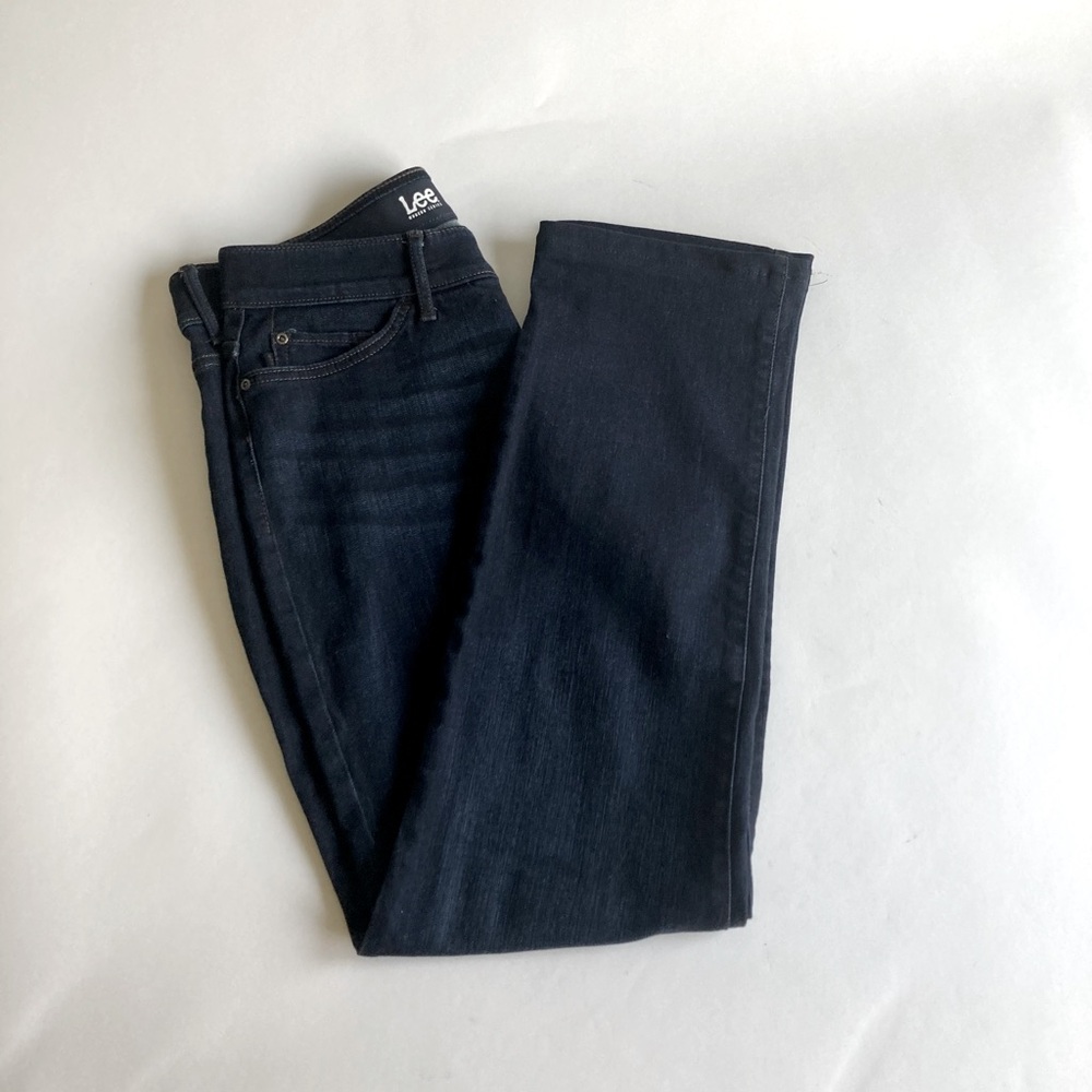New Lee Navy Denim Straight Leg Jeans size 12 Medium